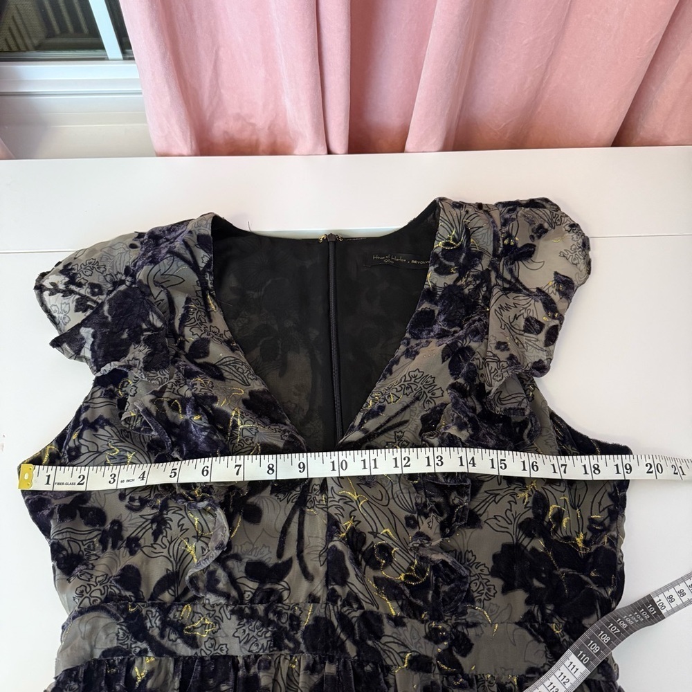 House of Harlow 1960 X Revolve Juniper Dress in Antoinette Floral Velvet Large - Picture 10 of 11